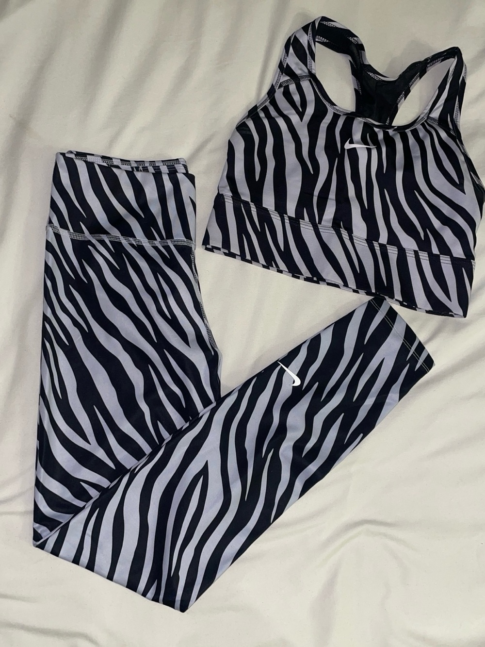 Nike Zebra Print Sports Bra and Leggings Set